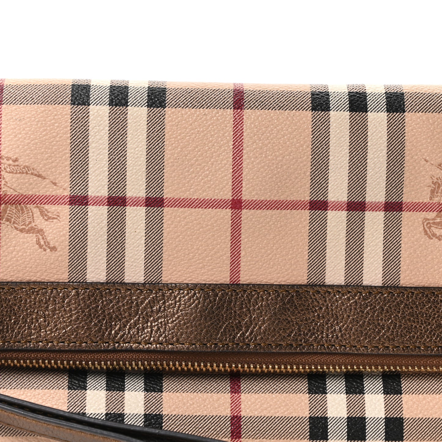 Haymarket Check Metallic Adeline Foldover Clutch Brown