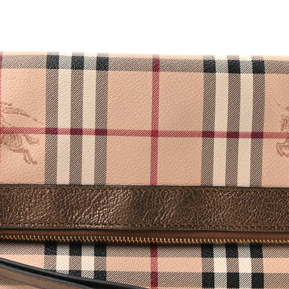 Burberry Haymarket Check Metallic Adeline Foldover Clutch Brown 8 of 10