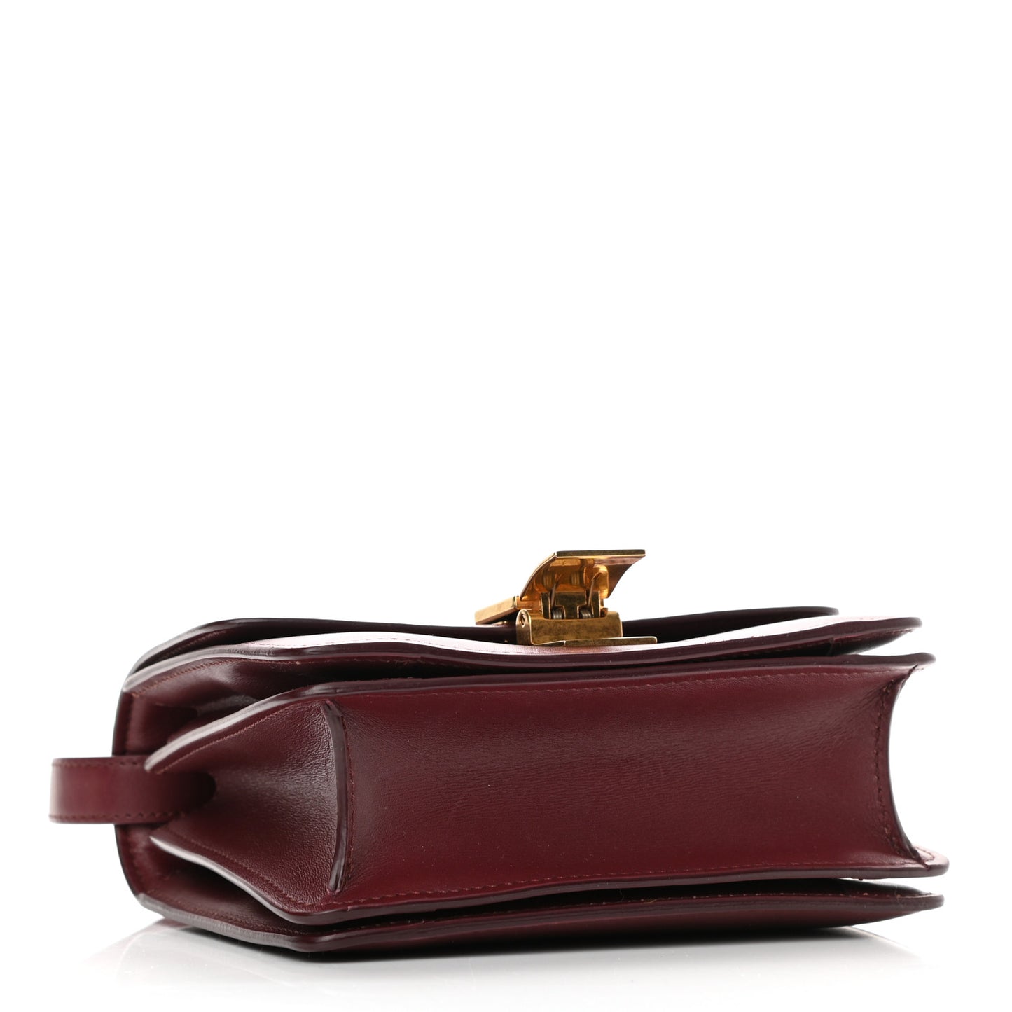 Box Calfskin Small Classic Box Flap Bag Burgundy