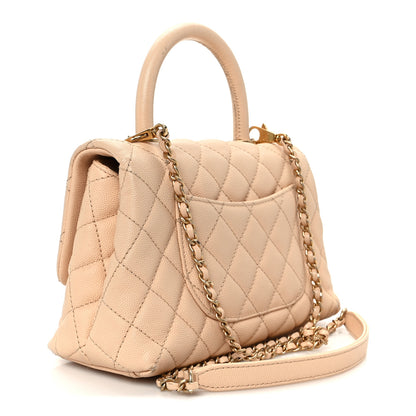 Chanel Caviar Quilted Mini Coco Handle Flap Beige 3 of 11