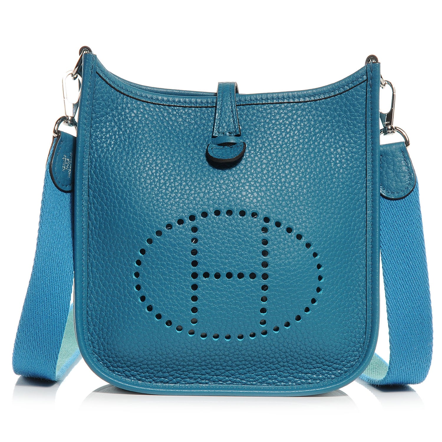 Hermes Taurillon Clemence Evelyne TPM Bleu Izmir 1 of 9