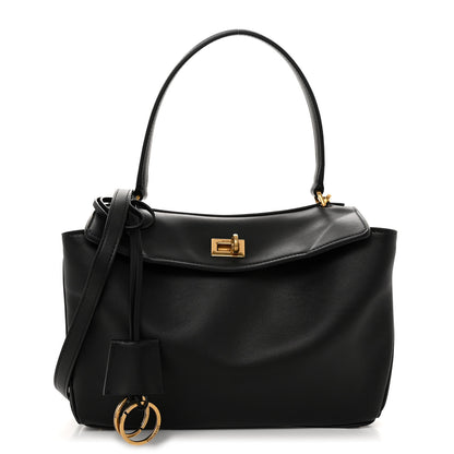 Balenciaga Natural Smooth Calfskin Small Rodeo Top Handle Handbag Black 2 of 10