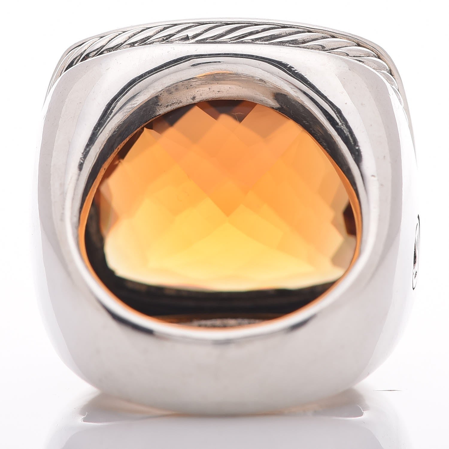 David Yurman Sterling Silver Citrine 20mm Albion Statement Ring 56 7.5 5 of 6