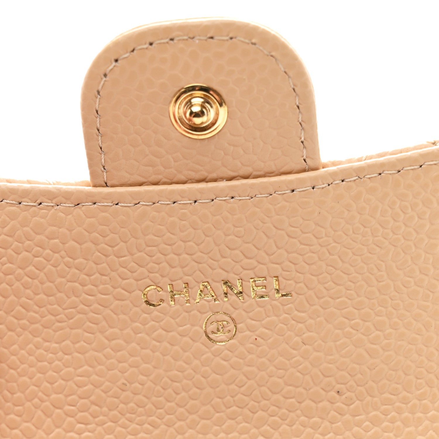 Chanel Caviar Quilted Flap Card Holder Wallet Beige 6 of 9