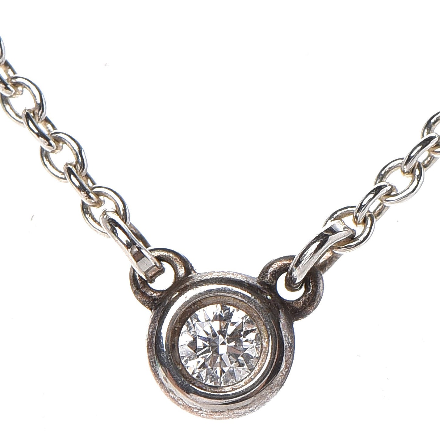 Sterling Silver Diamond .03ct Elsa Peretti Diamonds by the Yard Pendant Necklace