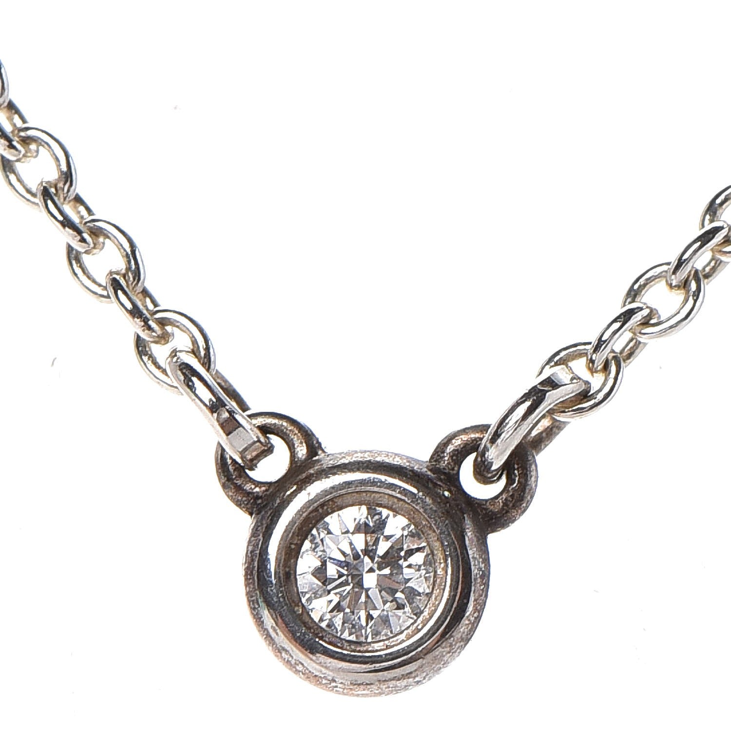 Tiffany Sterling Silver Diamond .03ct Elsa Peretti Diamonds by the Yard Pendant Necklace 4 of 9