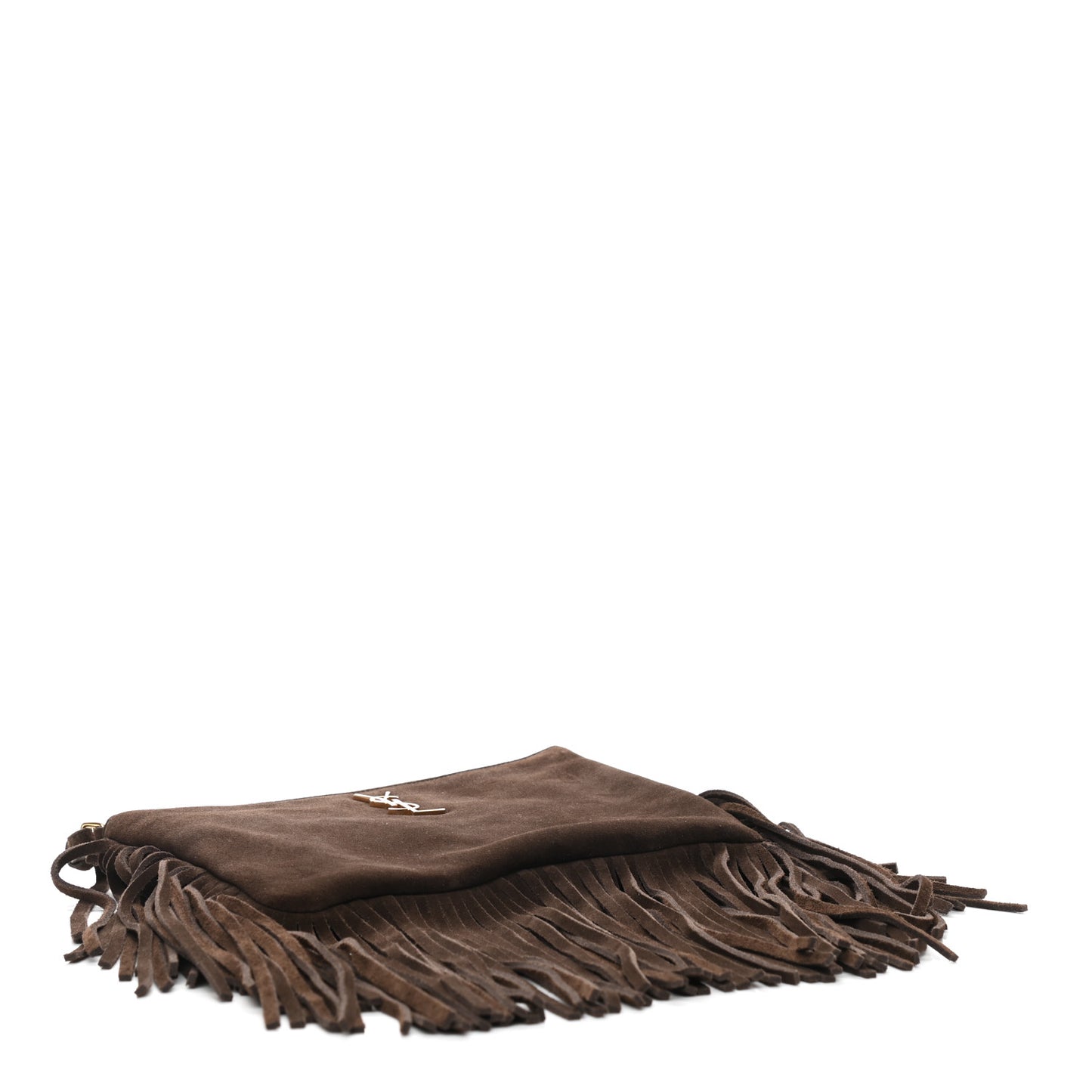Suede Calfskin Small Fringe Crossbody Bag Brown