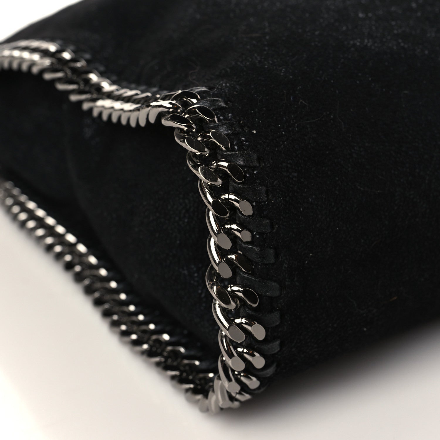 Stella McCartney Shaggy Deer Small Falabella Fold Over Tote Black 8 of 9