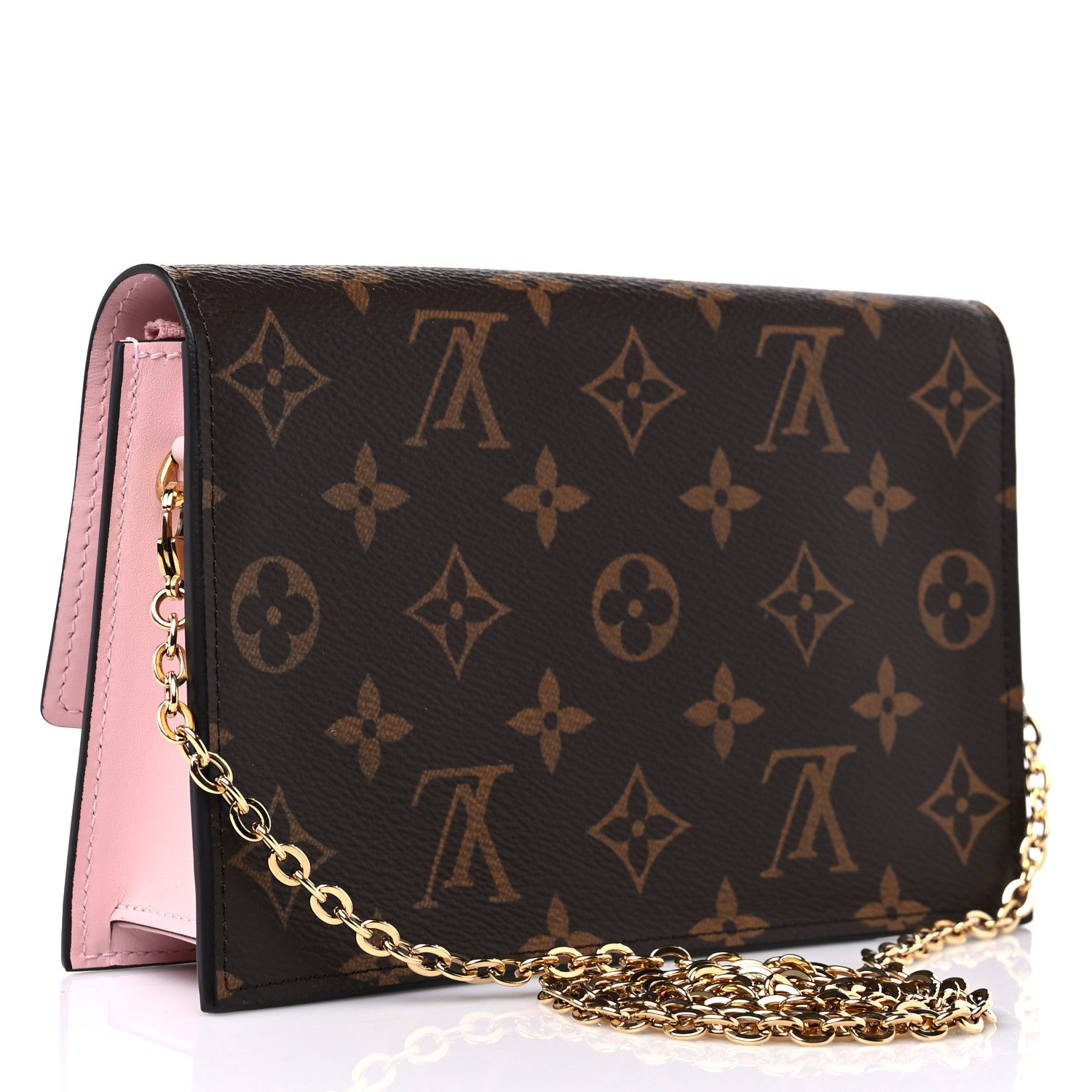 Louis Vuitton Monogram Flore Chain Wallet Rose Ballerine 3 of 9