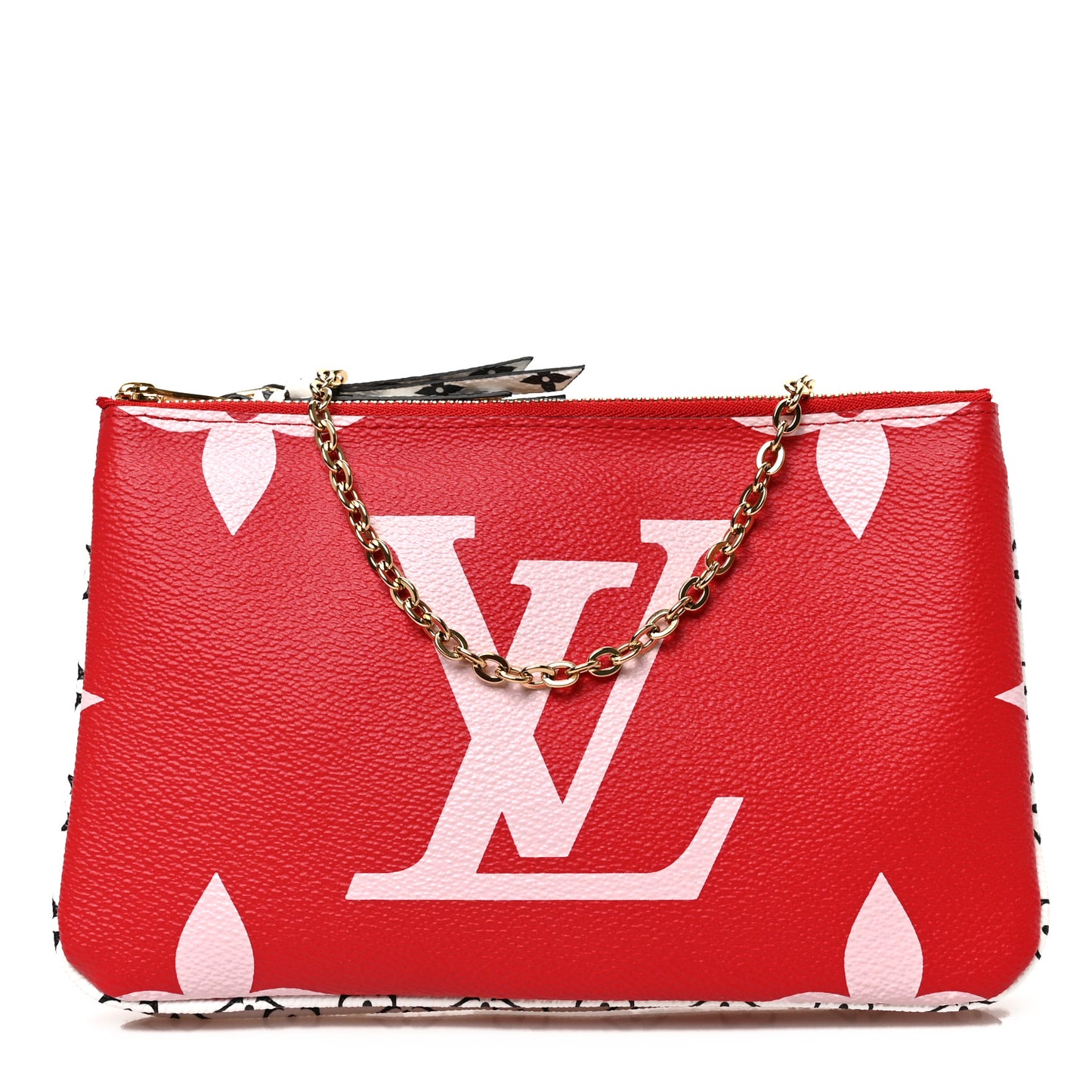 Monogram Giant Double Zip Pochette Rouge