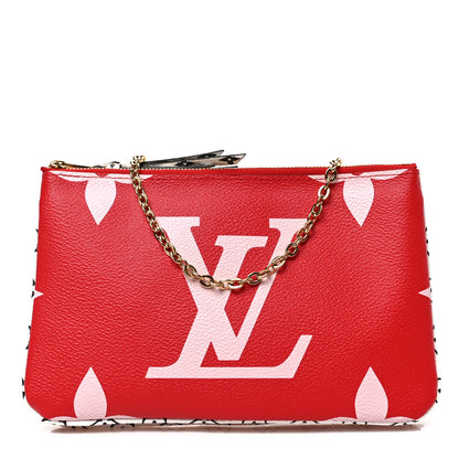 Louis Vuitton Monogram Giant Double Zip Pochette Rouge 1 of 8