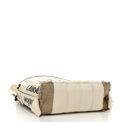 Chloe Canvas Logo Embroidered Woody Backpack Sand 4 of 14