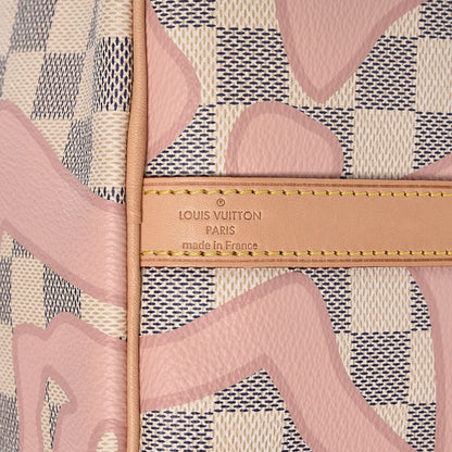 Louis Vuitton Damier Azur Tahitienne Speedy Bandouliere 30 Rose Ballerine 7 of 9