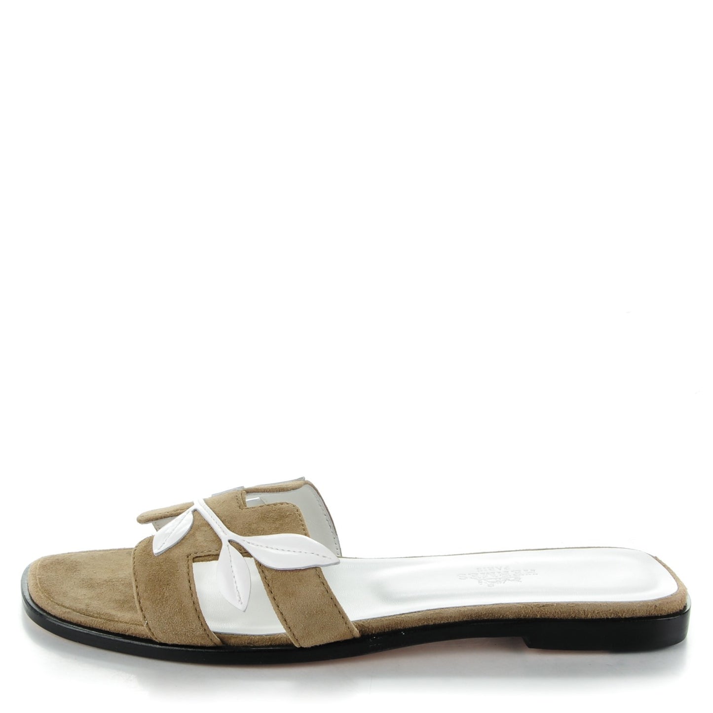 Suede Goatskin Nappa Calfskin Oran Sandals 39 Ginger White