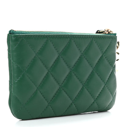 Chanel Lambskin Quilted Small Casino Cosmetic Case Green 3 of 7