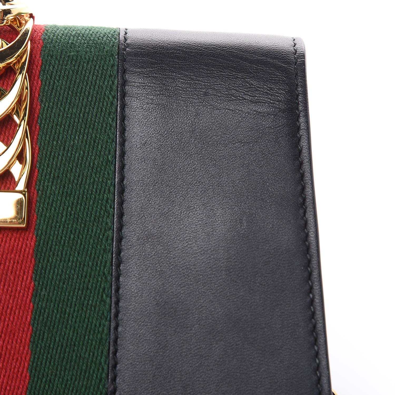 Gucci Calfskin Super Mini Sylvie Chain Shoulder Bag Black 11 of 13
