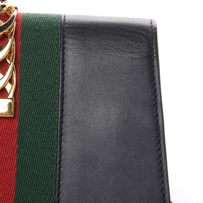 Gucci Calfskin Super Mini Sylvie Chain Shoulder Bag Black 11 of 13