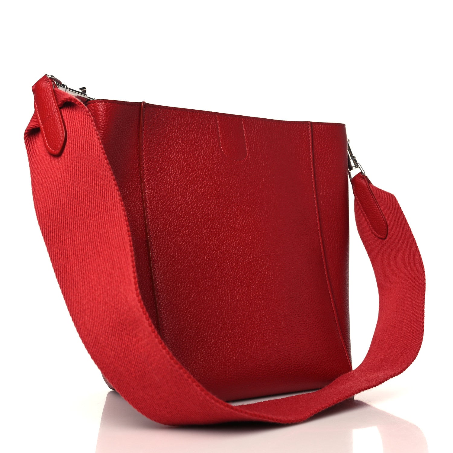 Celine Soft Grained Calfskin Small Sangle Bucket Bag Red 2 of 9