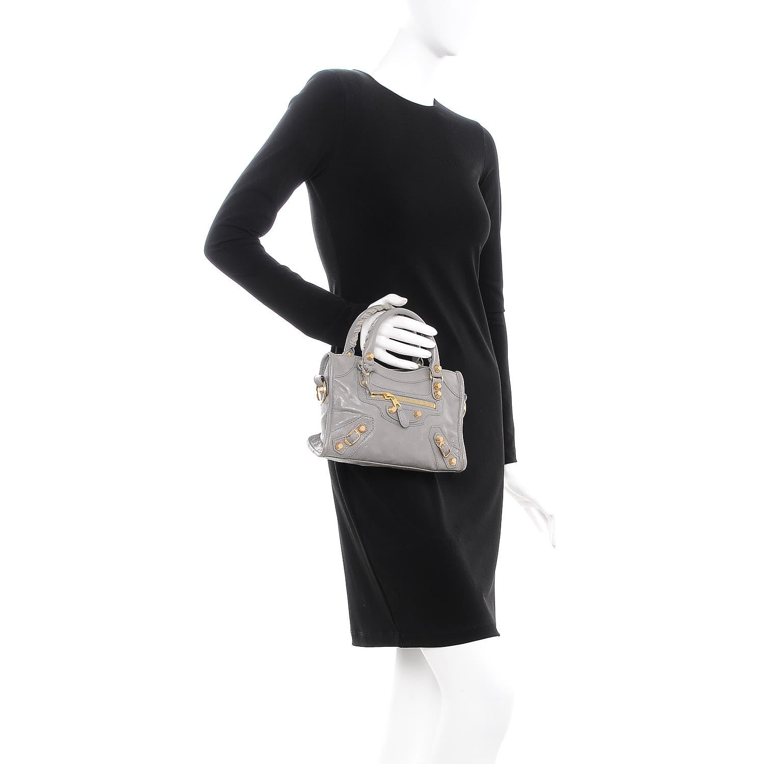 Balenciaga Agneau Giant 12 Gold Hardware Mini City Gris Pyrite 3 of 10