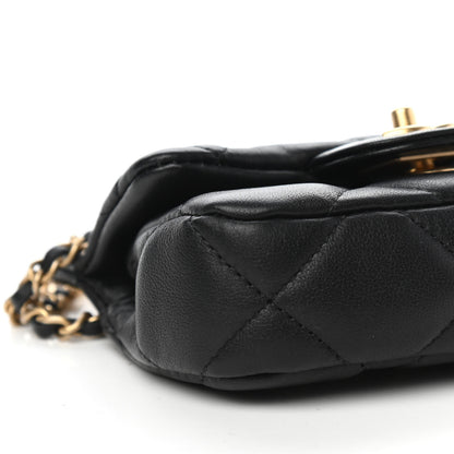 Chanel Calfskin Quilted Lady Handle Clutch With Chain Black 9 of 12