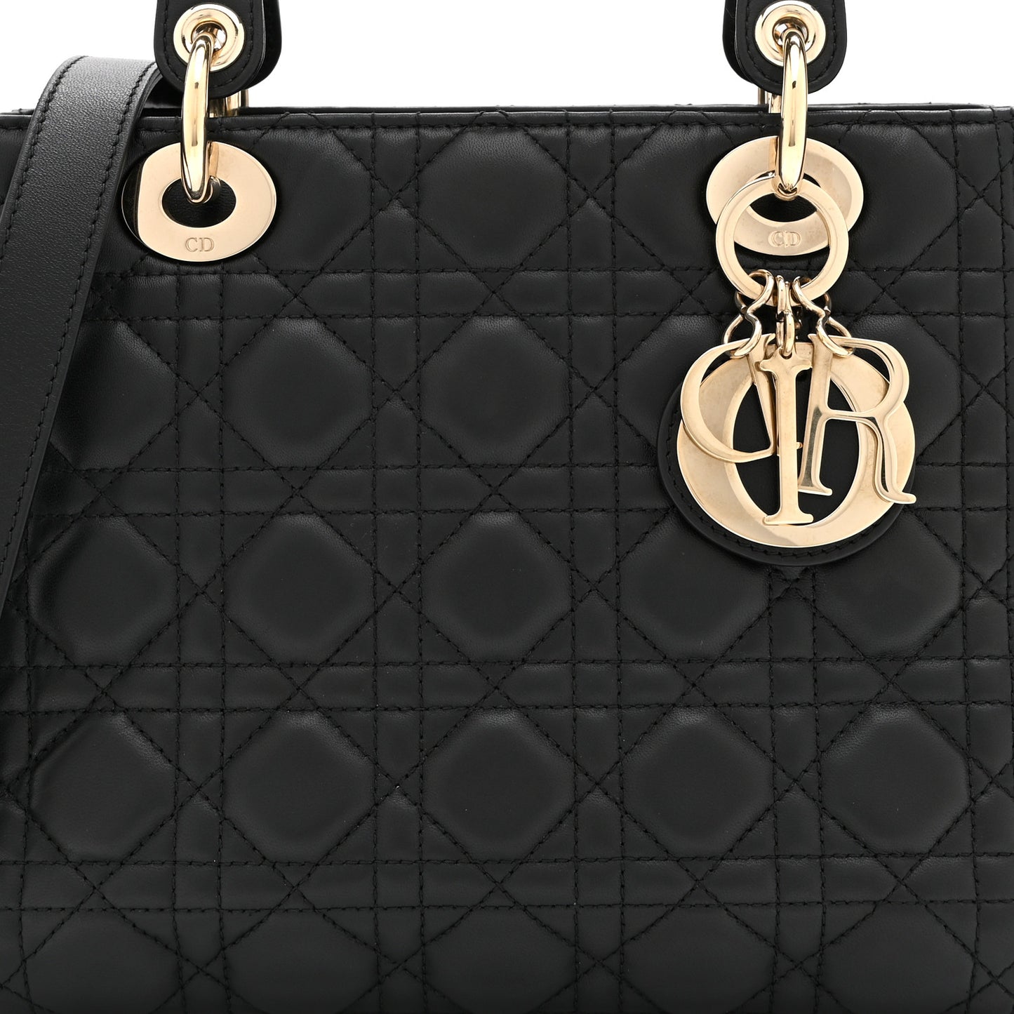 Lambskin Cannage Medium Lady Dior Black