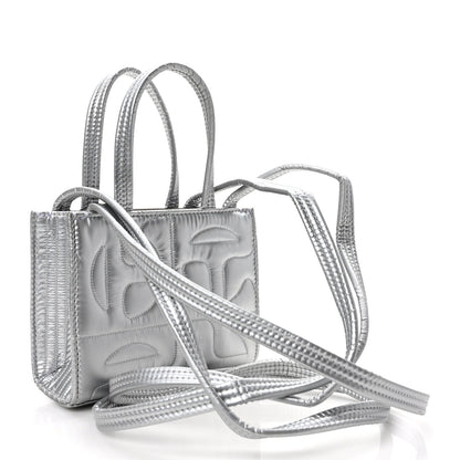Telfar x MOOSE KNUCKLES Nylon Quilted Small Shopping Bag Silver 3 of 8