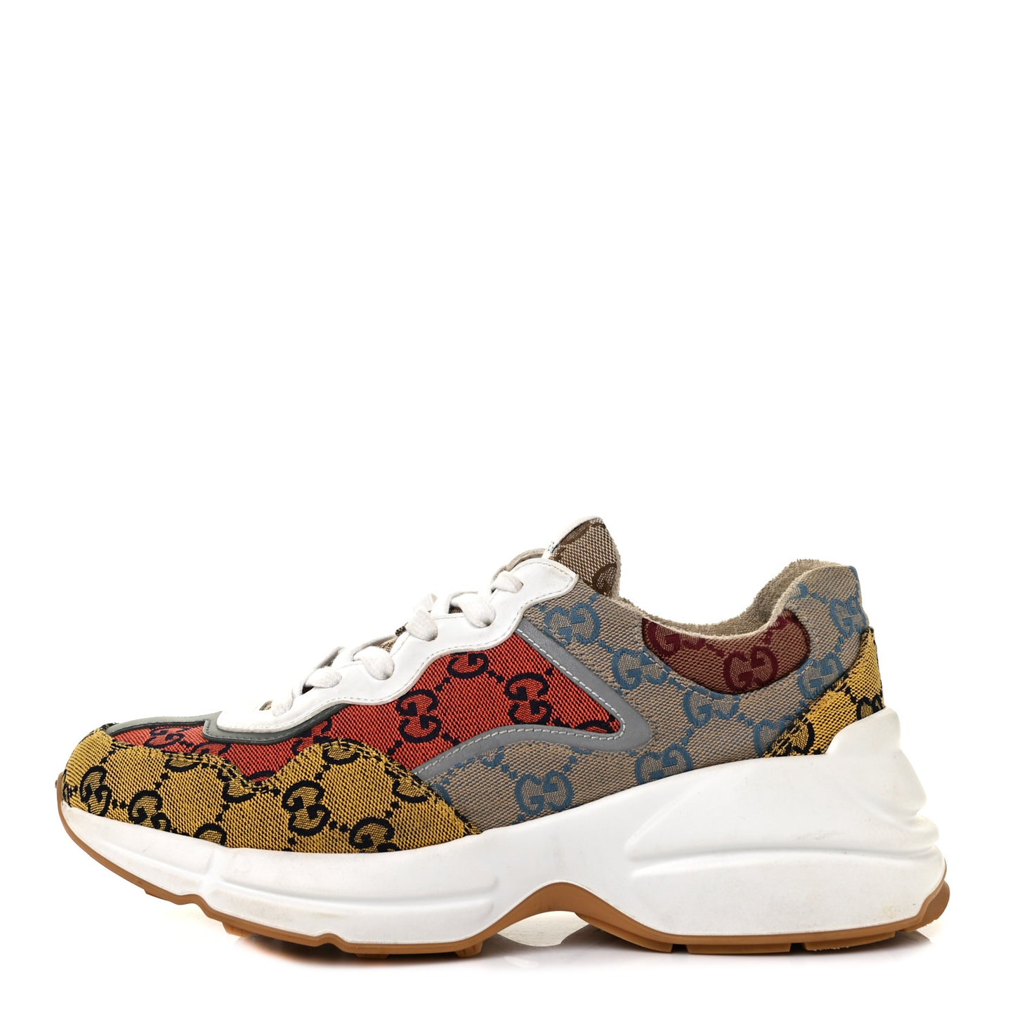 Monogram Multicolor Demetra Womens Rhyton Sneakers 40.5 Yellow Blue Great White Tabasco