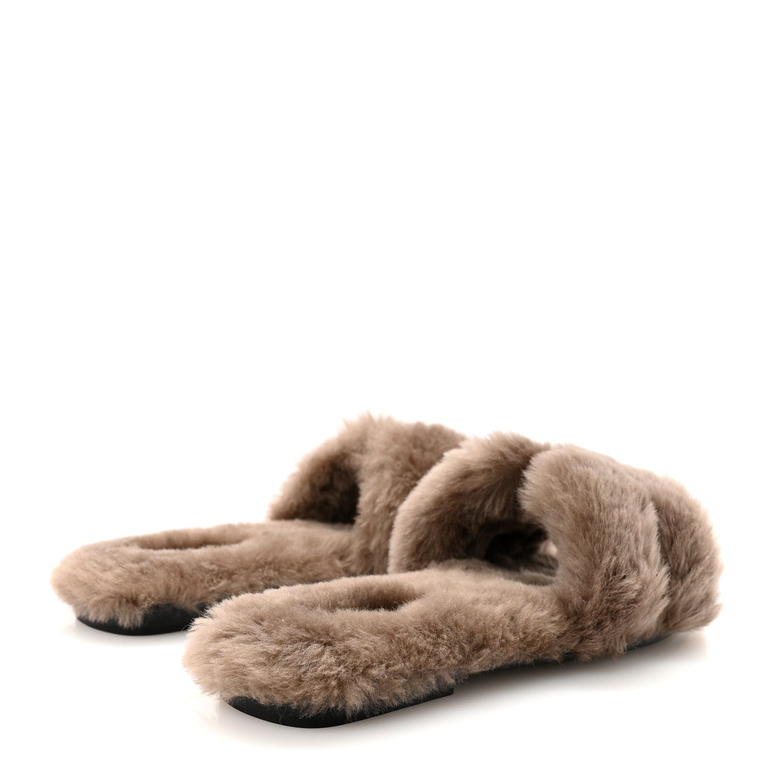Hermes Woolskin Oran Sandals 38 Etoupe 5 of 8
