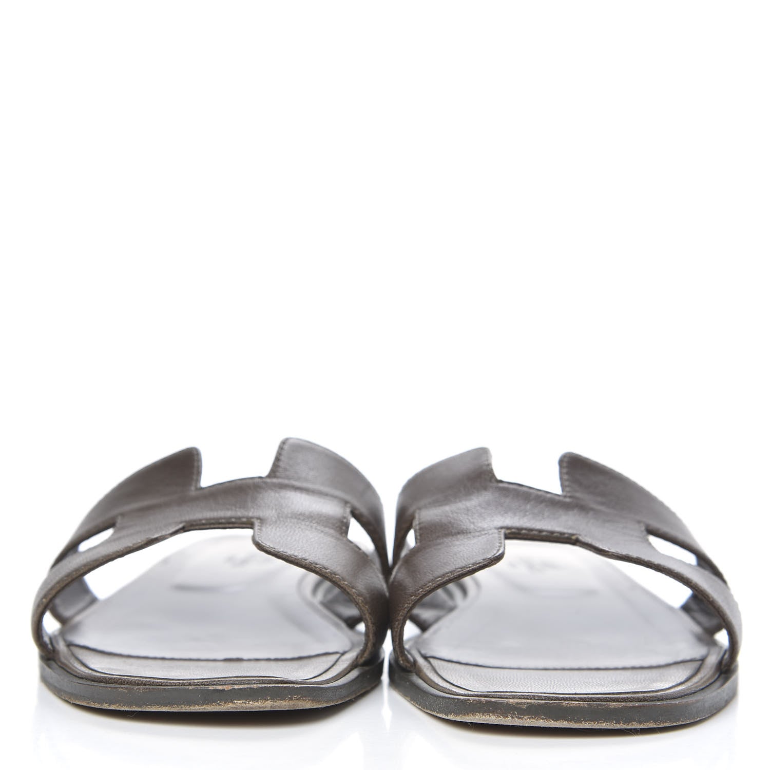 Hermes Goatskin Oran Sandals 38 Gris Galet 2 of 12