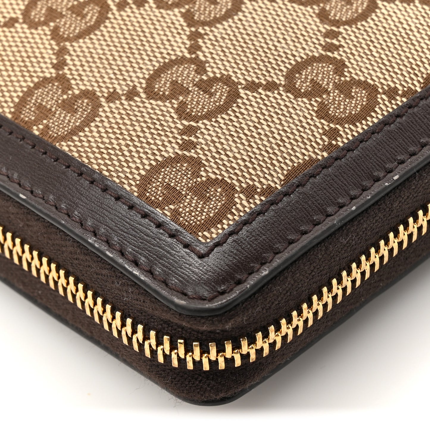 Monogram Calfskin Zip Around Wallet Beige Ebony