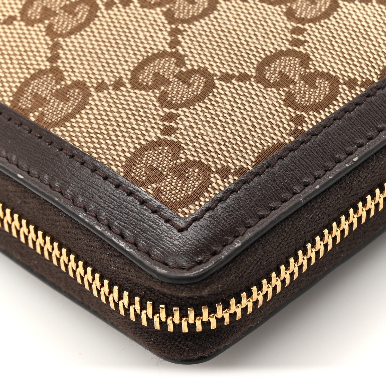 Gucci Monogram Calfskin Zip Around Wallet Beige Ebony 11 of 11