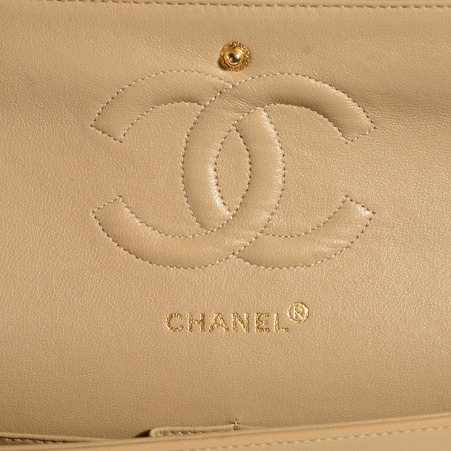 Chanel Lambskin Quilted Medium Double Flap Light Beige 6 of 9
