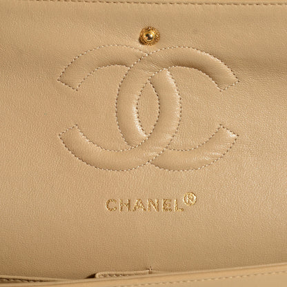Chanel Lambskin Quilted Medium Double Flap Light Beige 6 of 9
