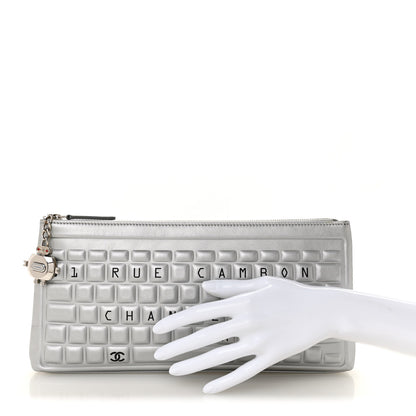 Chanel Metallic Calfskin Keyboard Pouch Silver 2 of 10