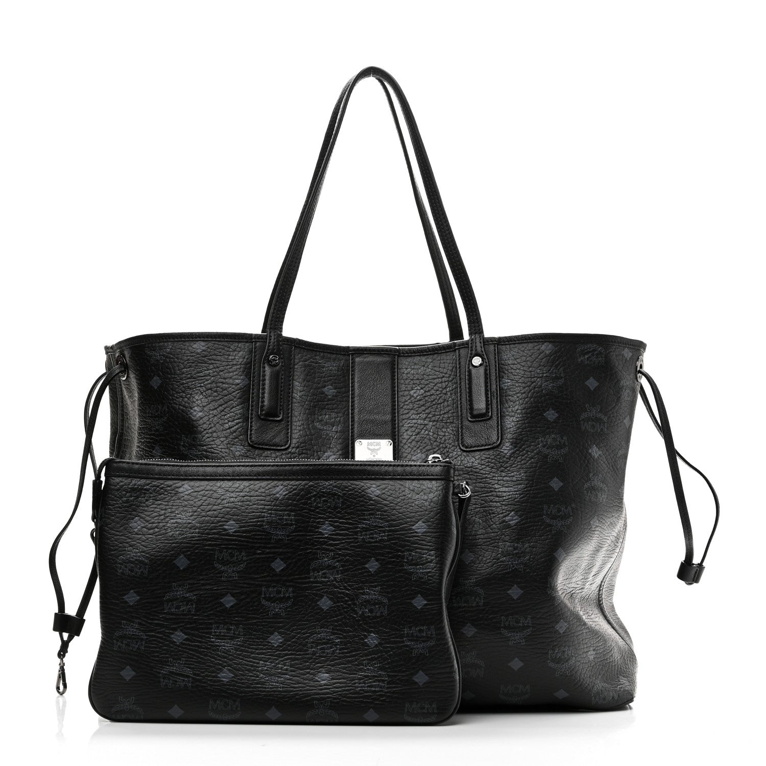 MCM Visetos Large Liz Reversible Shopper Tote Black 4 of 17