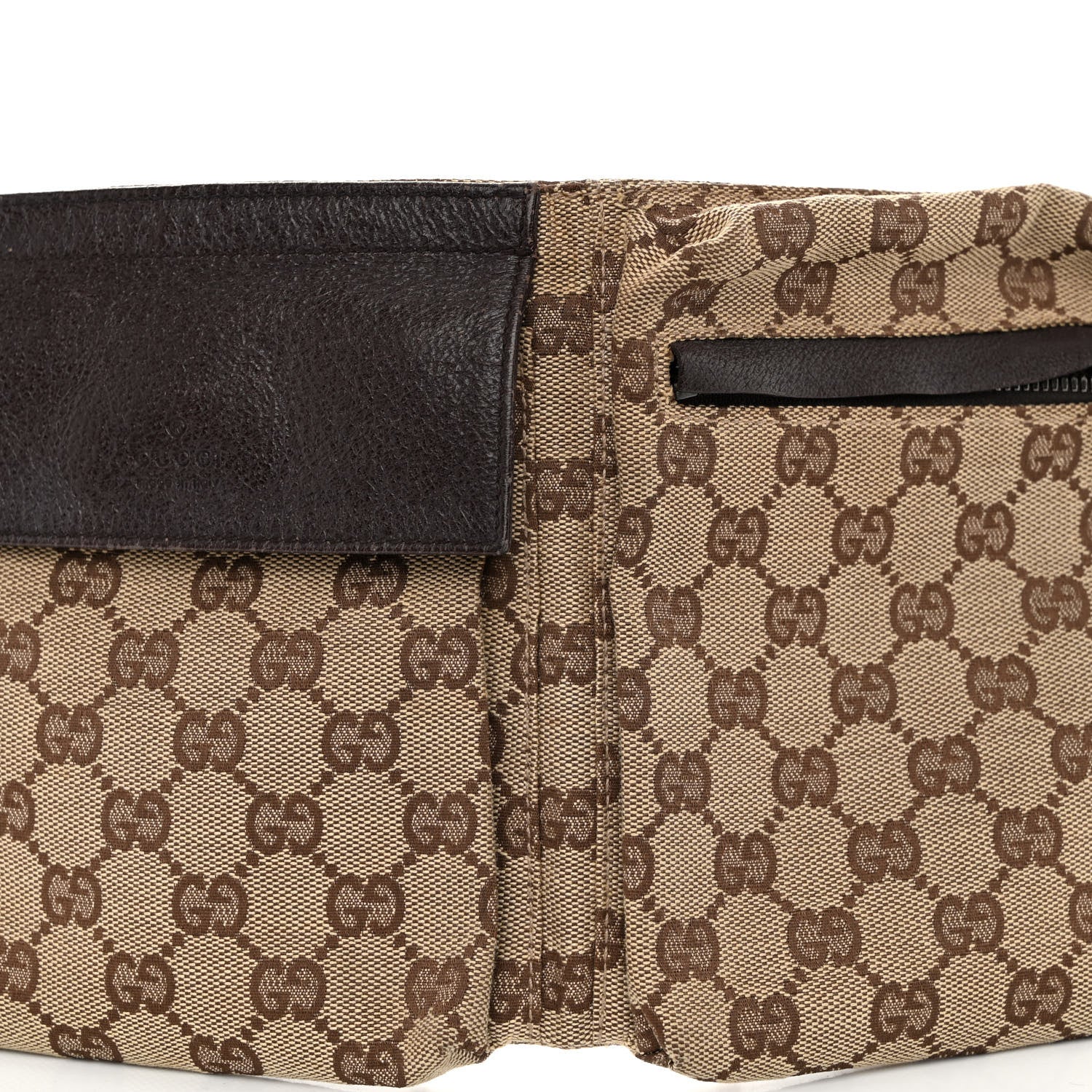Gucci GG Monogram Double Pocket Belt Bag Dark Brown 8 of 10