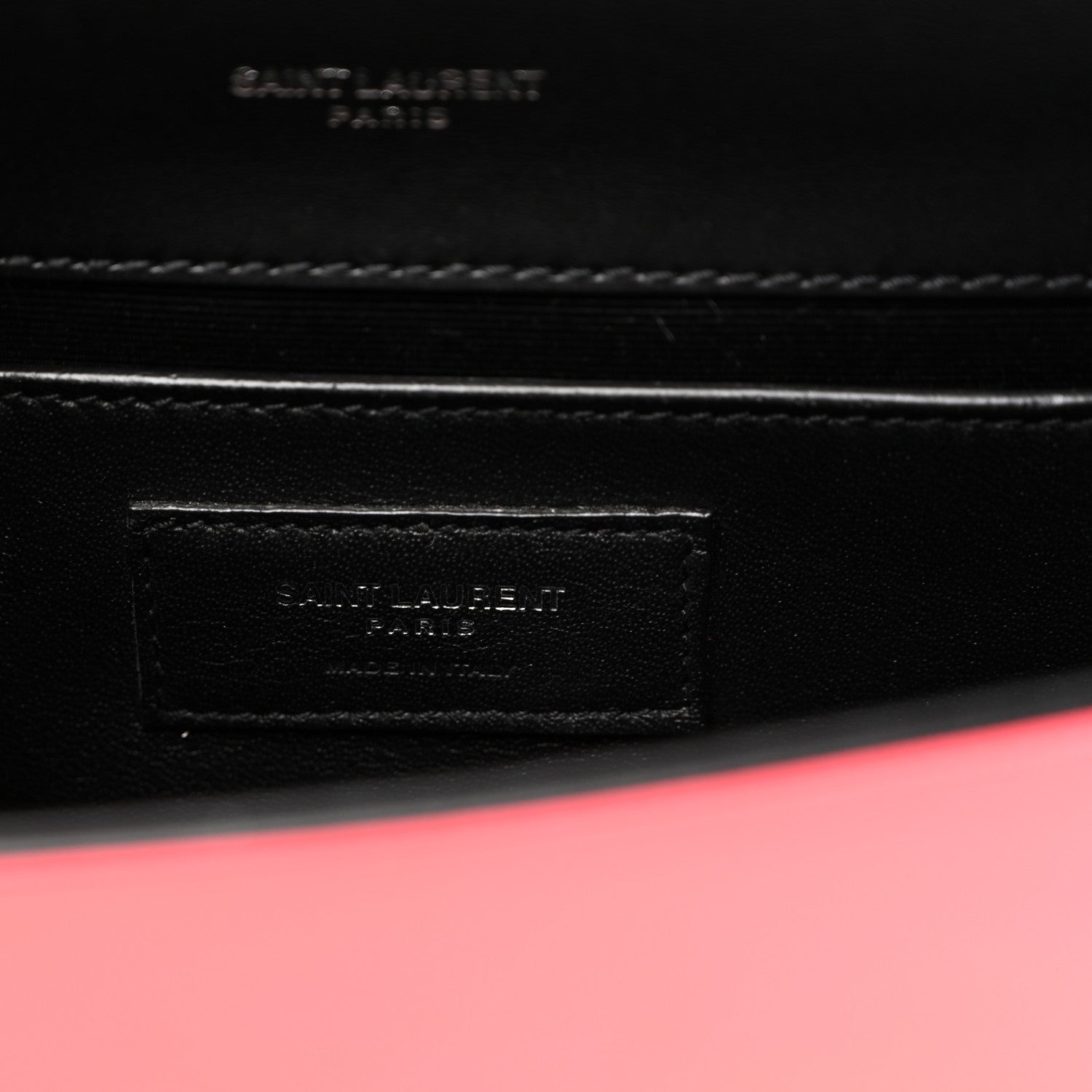 Saint Laurent Patent Grain de Poudre Small Monogram Kate Satchel Neon Pink 6 of 9