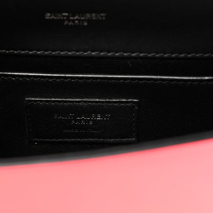 Saint Laurent Patent Grain de Poudre Small Monogram Kate Satchel Neon Pink 6 of 9