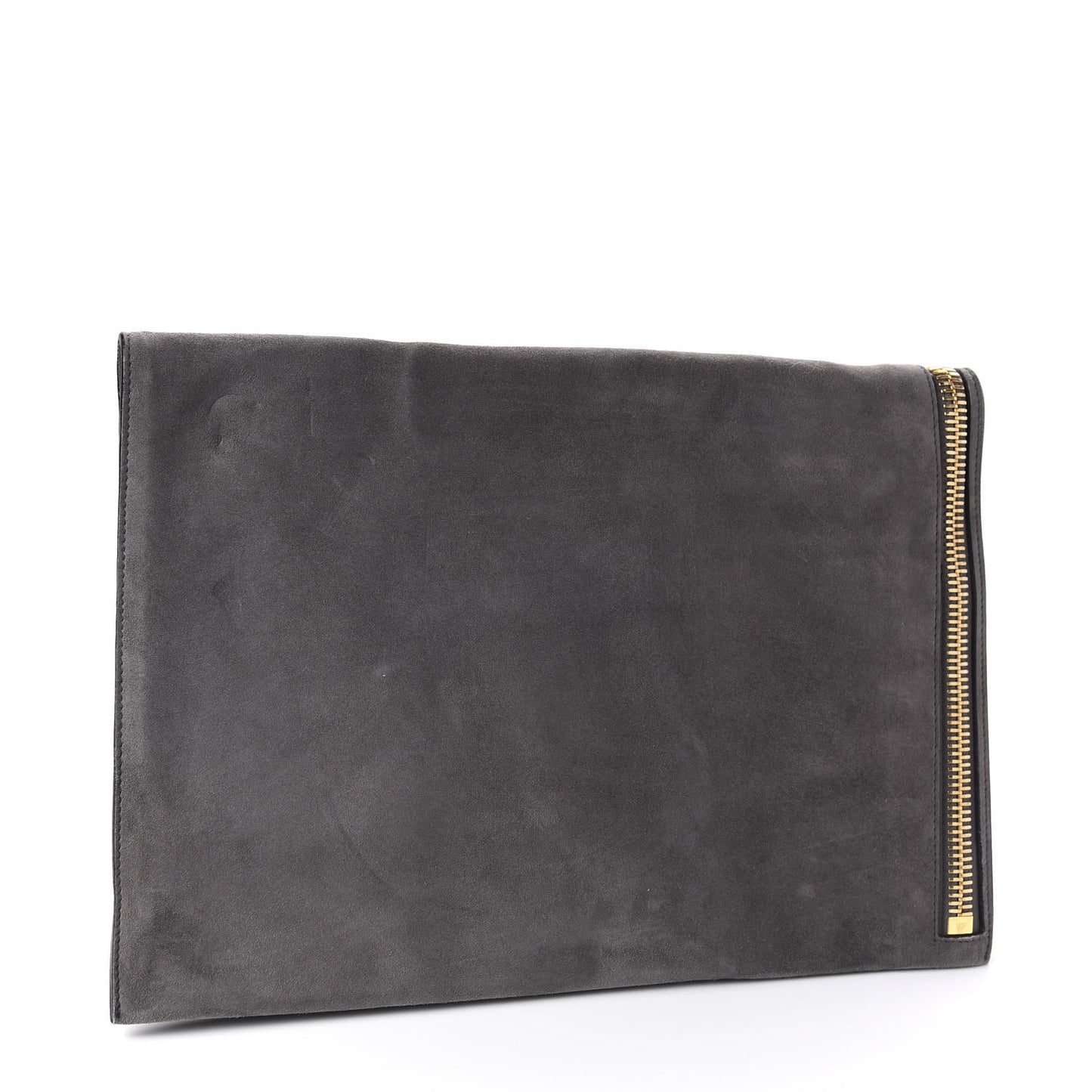 Suede Large Alix Padlock Zip Shoulder Bag Dark Grey