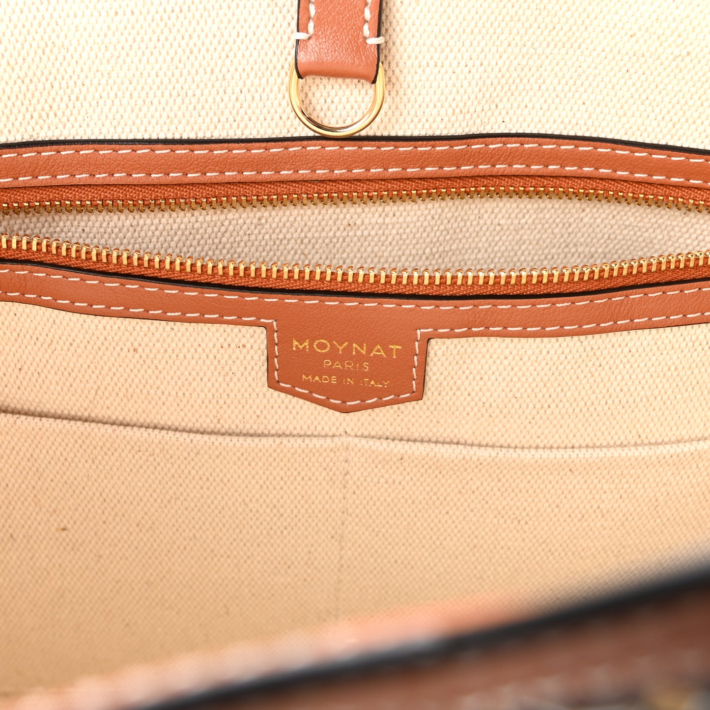 Calfskin Canvas M Tote PM Brown