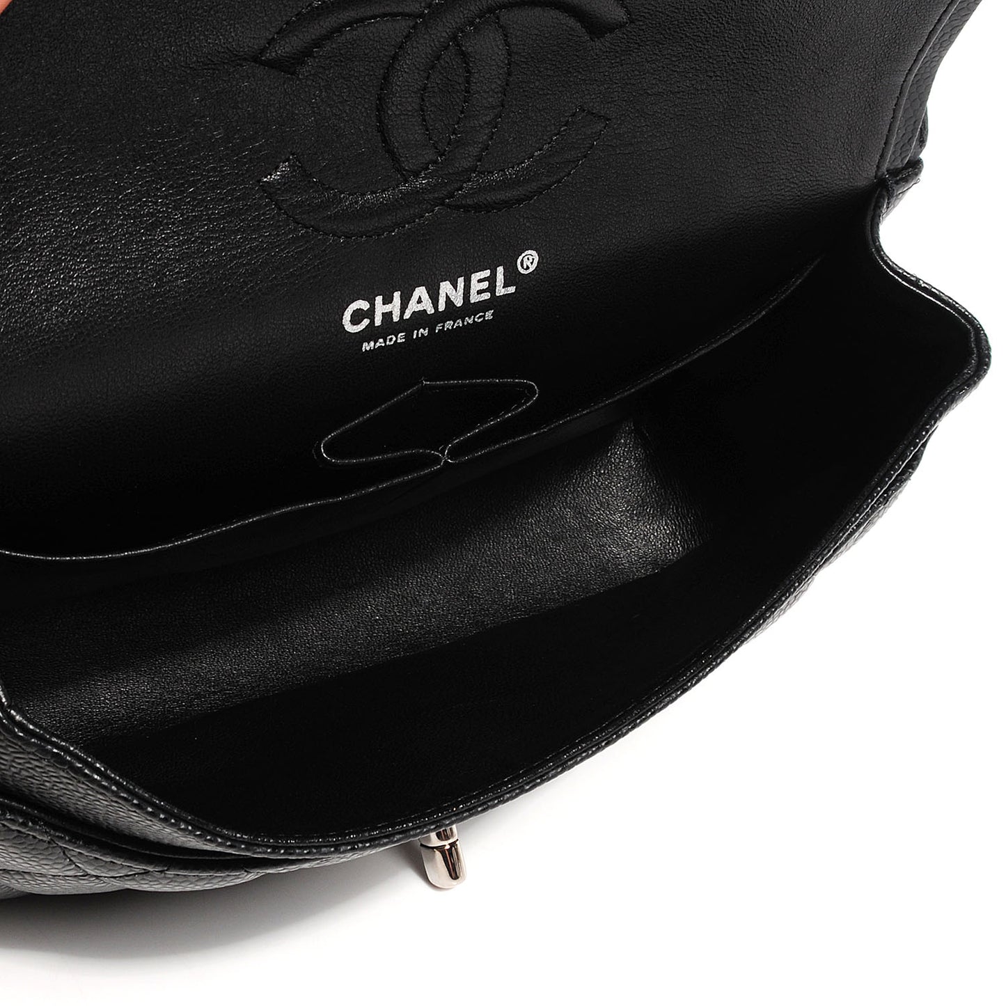 Caviar Quilted Small Double Flap Black