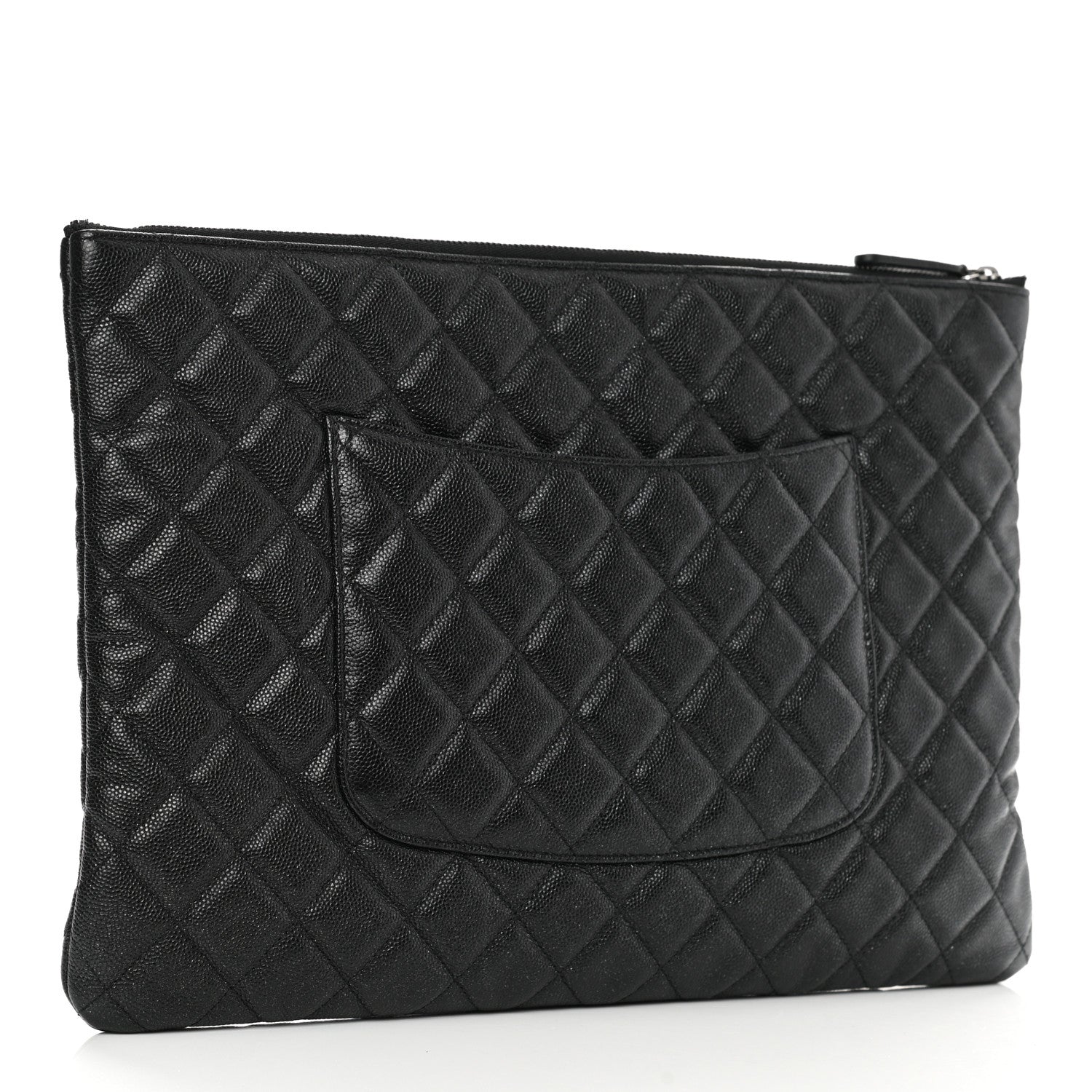Chanel Iridescent Caviar Quilted Large Cosmetic Case Black 3 of 9