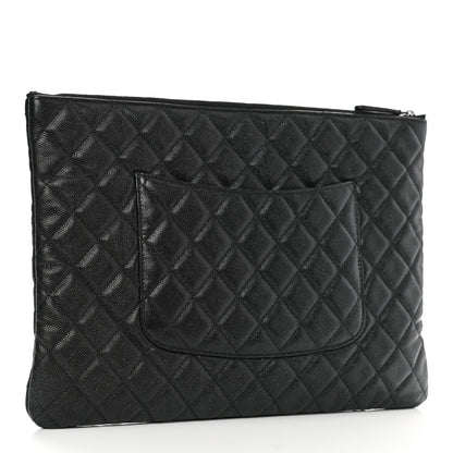Chanel Iridescent Caviar Quilted Large Cosmetic Case Black 3 of 9