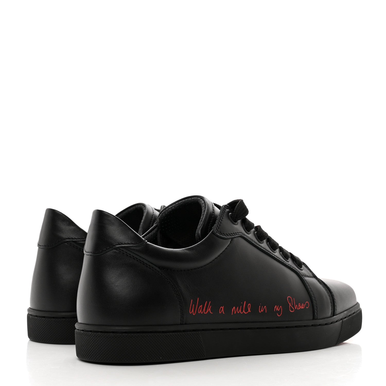Christian Louboutin Calfskin Vieira Walk Flat Sneakers 38 Black 4 of 9
