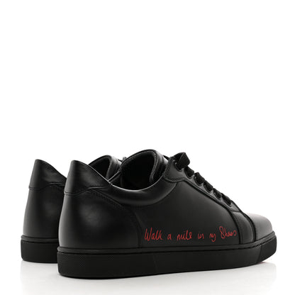 Christian Louboutin Calfskin Vieira Walk Flat Sneakers 38 Black 4 of 9