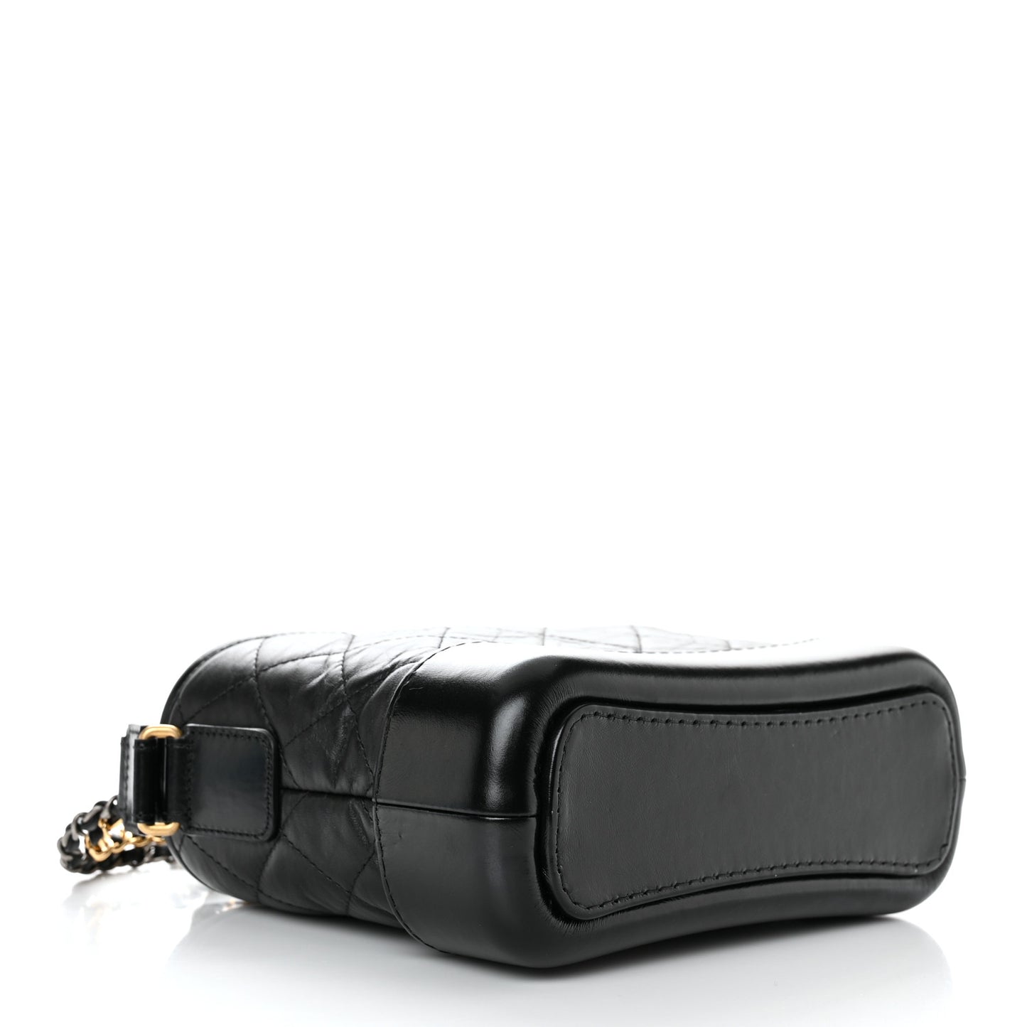 Aged Calfskin Quilted Small Gabrielle Hobo Black