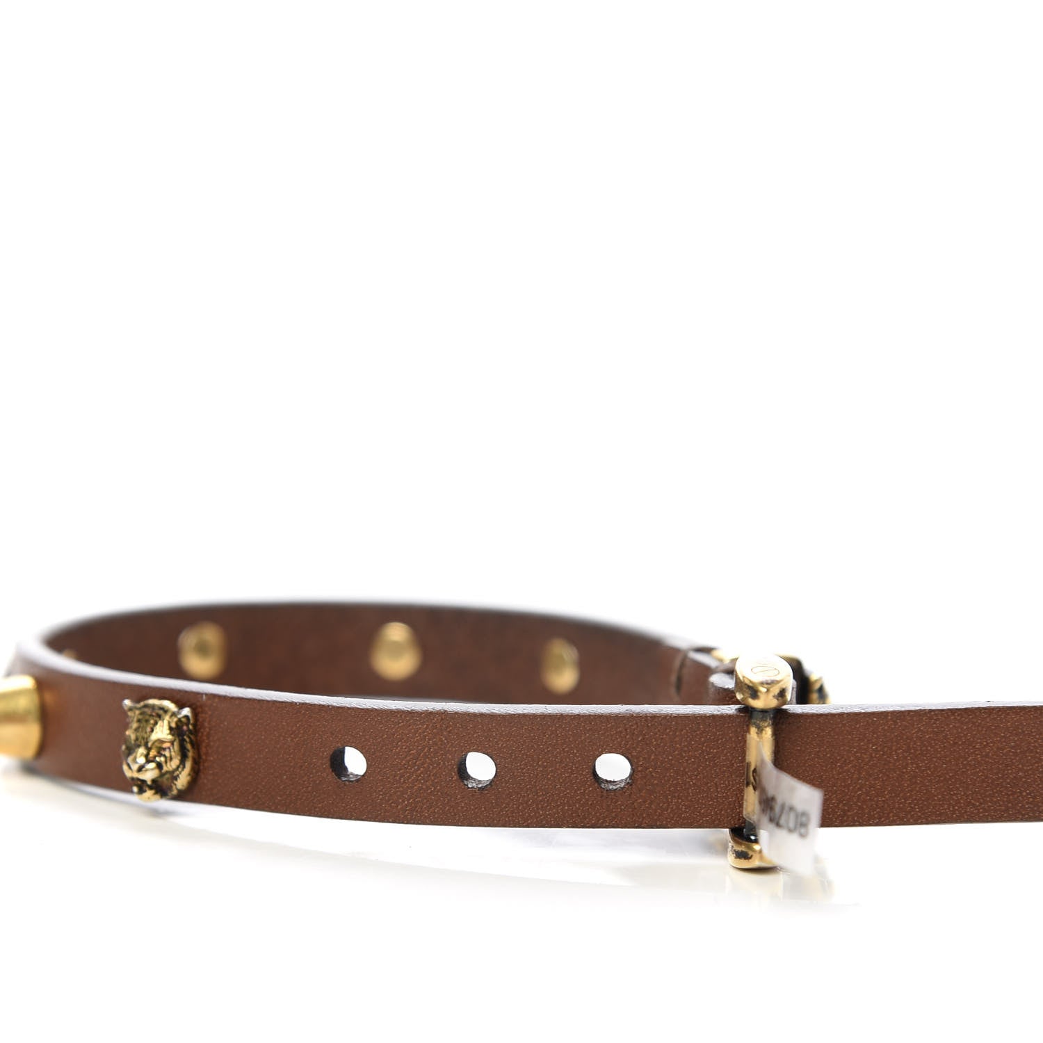 Gucci Calfskin Feline Heads Bracelet Brown 4 of 5