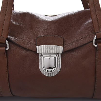 Prada Cervo Antik Easy Foldover Pushlock Satchel Bruciato 9 of 9