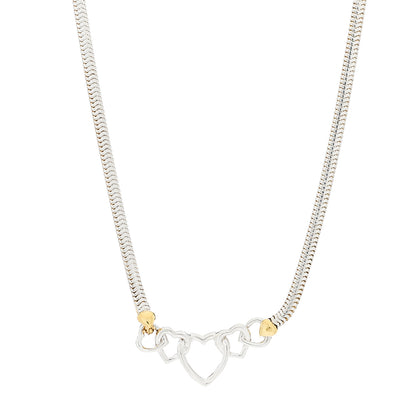 Tiffany Sterling Silver 18K Yellow Gold Heart Snake Chain Necklace 1 of 5