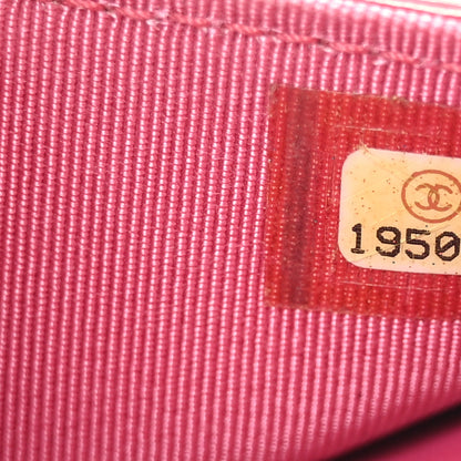 Chanel Patent Calfskin Quilted Wallet On Chain WOC Pink 7 of 10